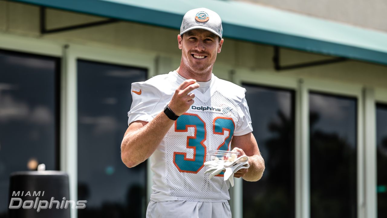 Miami Dolphins quarterbacks Jacoby Brissett (14) passes during an NFL  football practice at Baptist Health Training Complex in Hard Rock Stadium  on Wednesday, Oct. 6, 2021, in Miami Gardens, Fla. The Dolphins