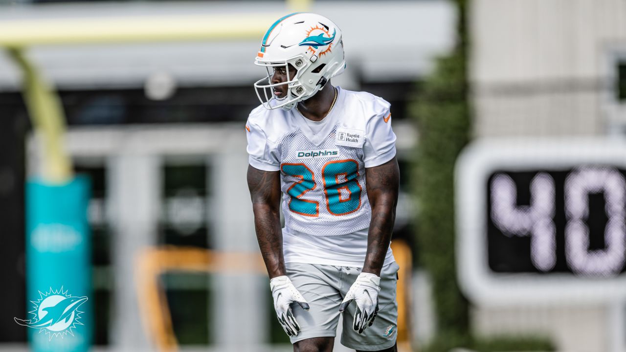 Miami Dolphins cornerback Cam Smith dances along with music during the NFL  football team's rookie minicamp in Miami Gardens, Fla., Friday, May 12,  2023. (AP Photo/Rebecca Blackwell Stock Photo - Alamy