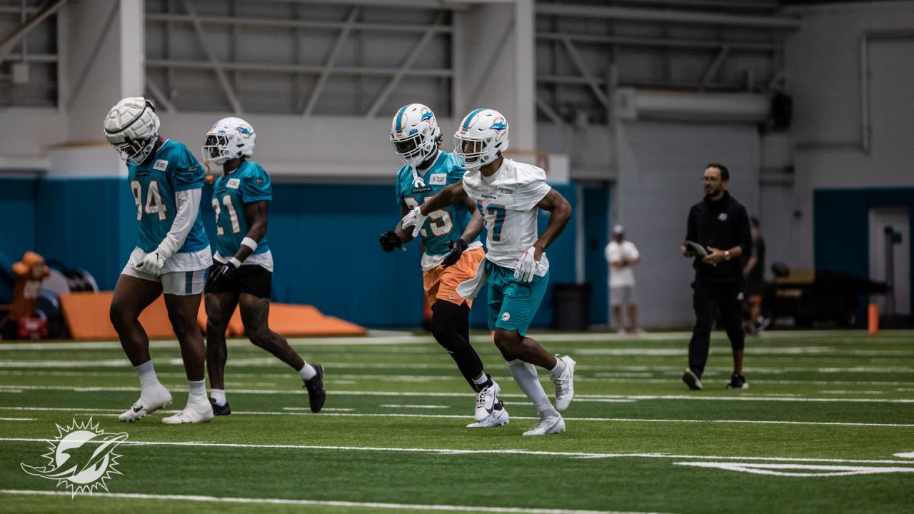 Miami Dolphins cornerback Kader Kohou does drills during practice at the  NFL football team's training facility, Thursday, July 27, 2023, in Miami  Gardens, Fla. (AP Photo/Lynne Sladky Stock Photo - Alamy