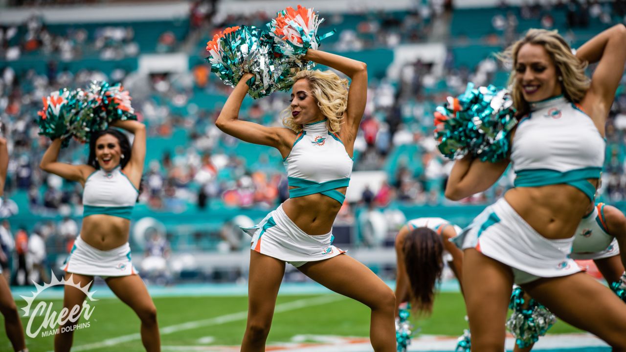 Miami Dolphins cheerleaders perform prior to the game against the