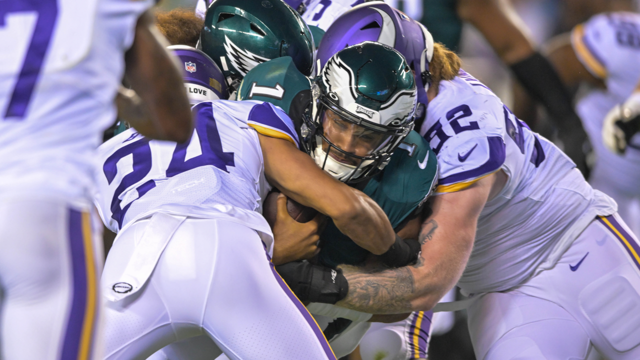 Philadelphia Eagles wide receiver Zach Pascal (3) during an NFL football  game against the Minnesota Vikings on Monday, September 19, 2022, in  Philadelphia. (AP Photo/Matt Patterson Stock Photo - Alamy