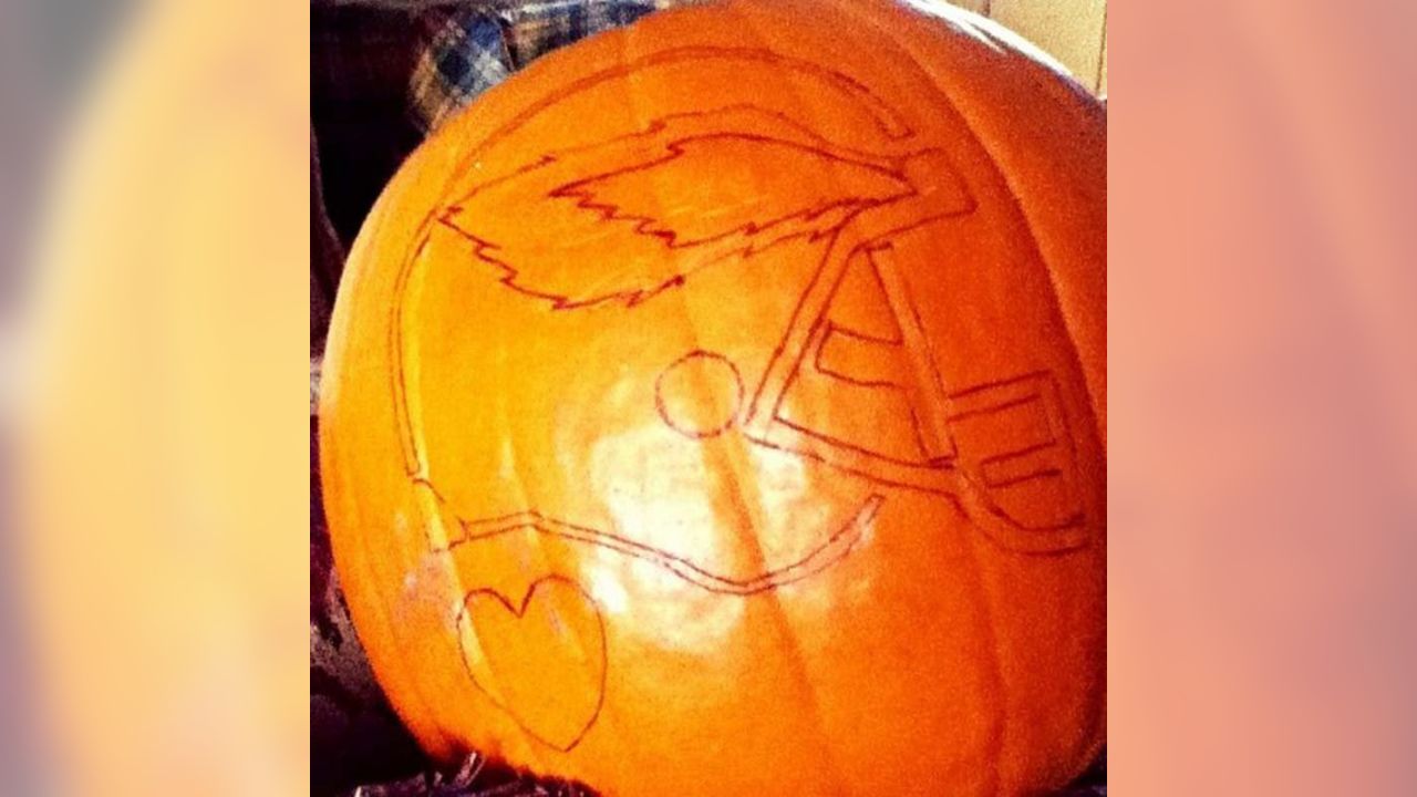 Carved Eagles pumpkin at The Glow event at The Mann Center : r/eagles