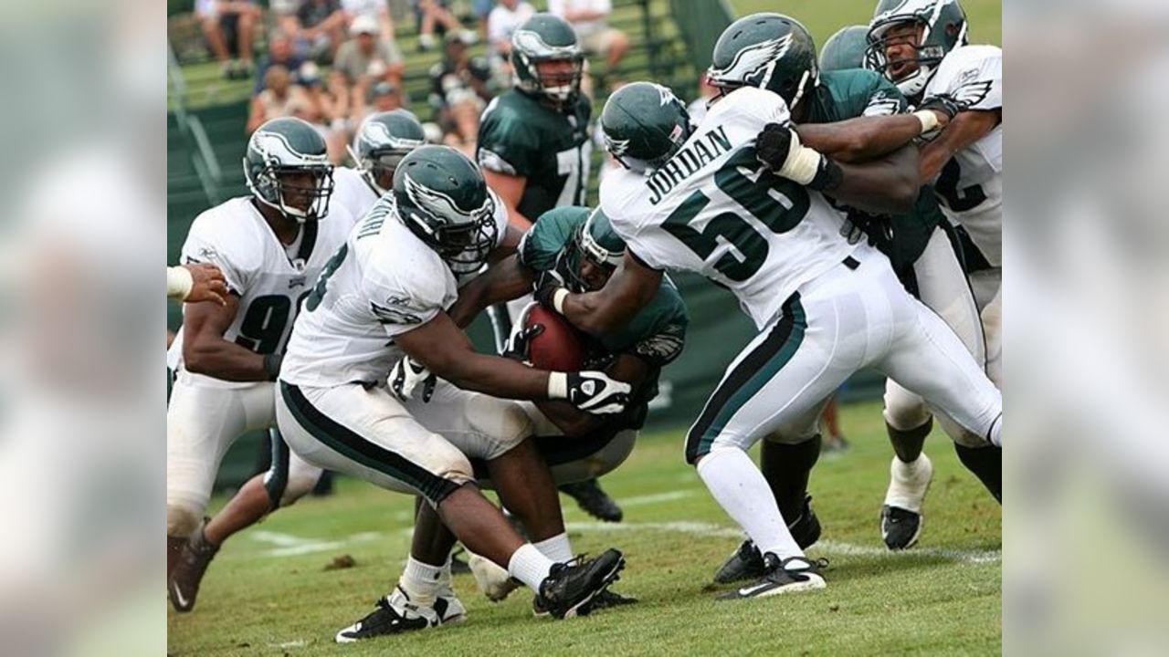 Philadelphia Eagles running back Brian Westbrook takes a handoff