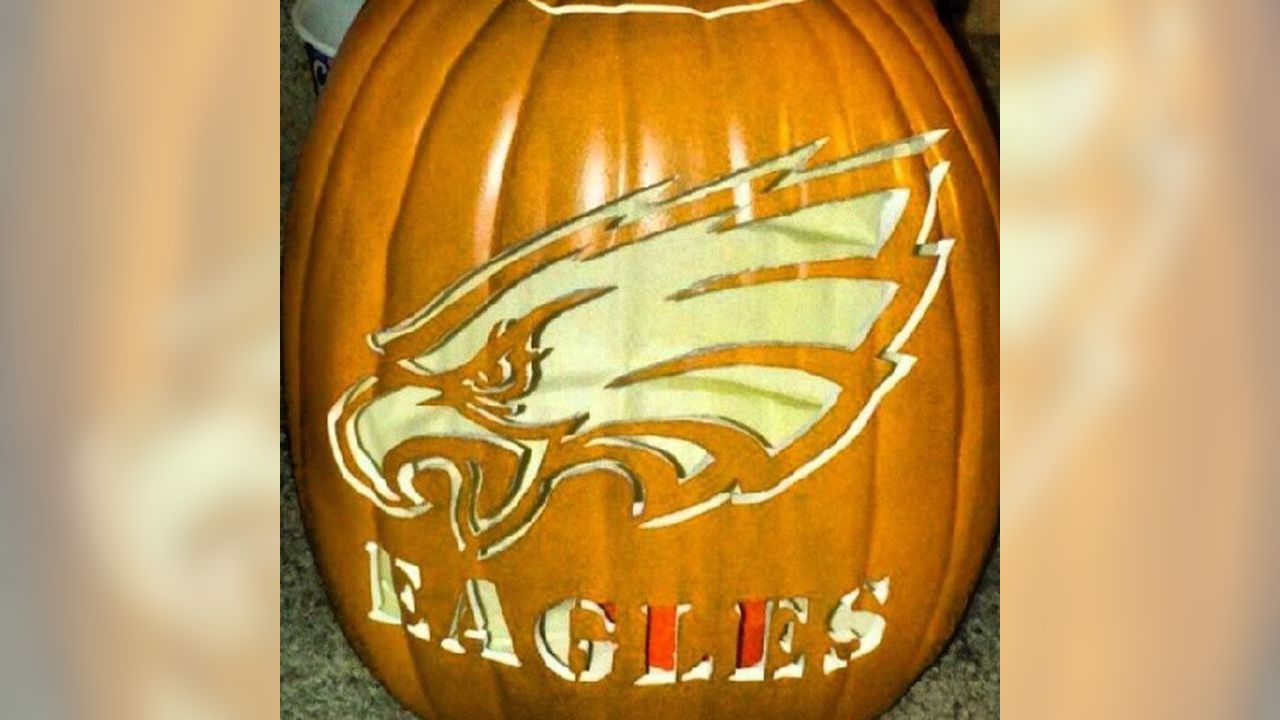 Carved Eagles pumpkin at The Glow event at The Mann Center : r/eagles