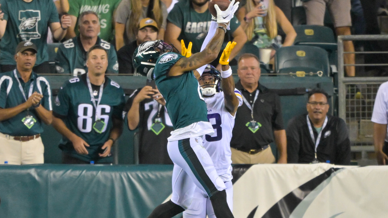 Philadelphia Eagles wide receiver Zach Pascal (3) during an NFL football  game against the Minnesota Vikings on Monday, September 19, 2022, in  Philadelphia. (AP Photo/Matt Patterson Stock Photo - Alamy