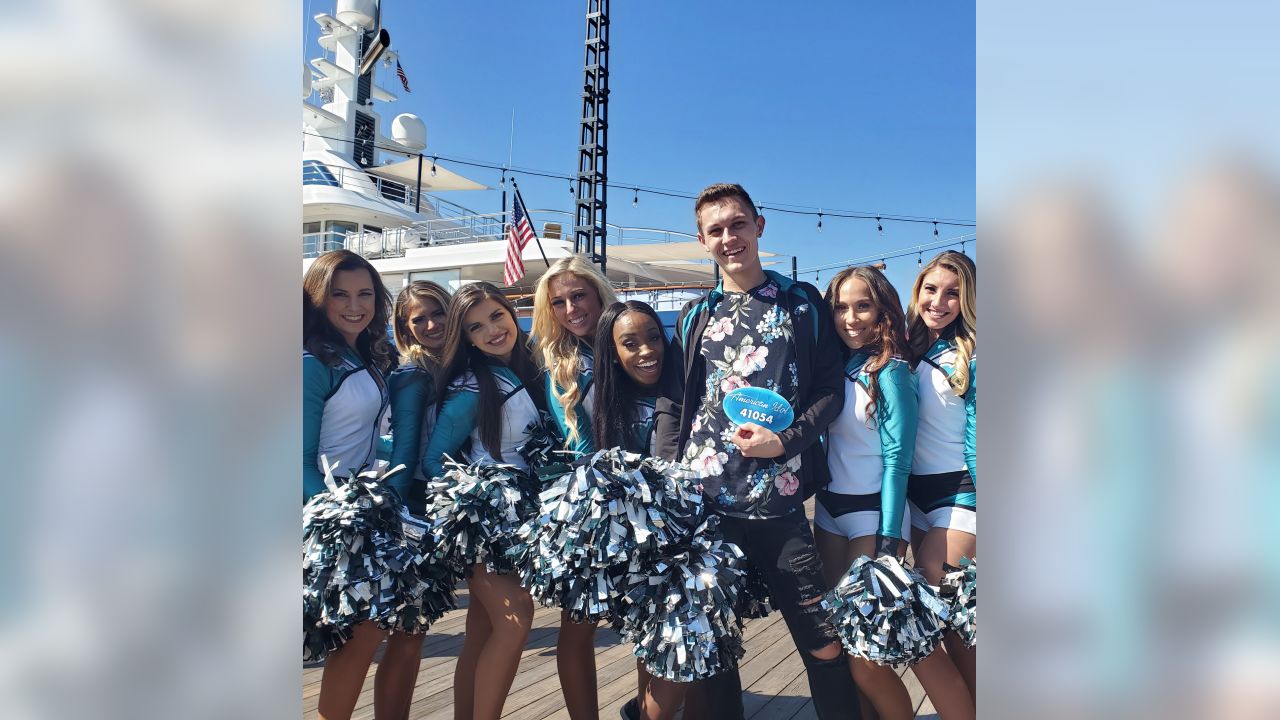 Eagles Kyle Tanguay cheers his team on against the Seattle Seahawks