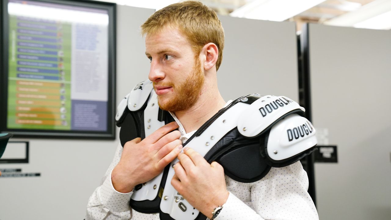 Carson Wentz North Dakota State Game Worn Shoulder Pads (Wentz LOA)