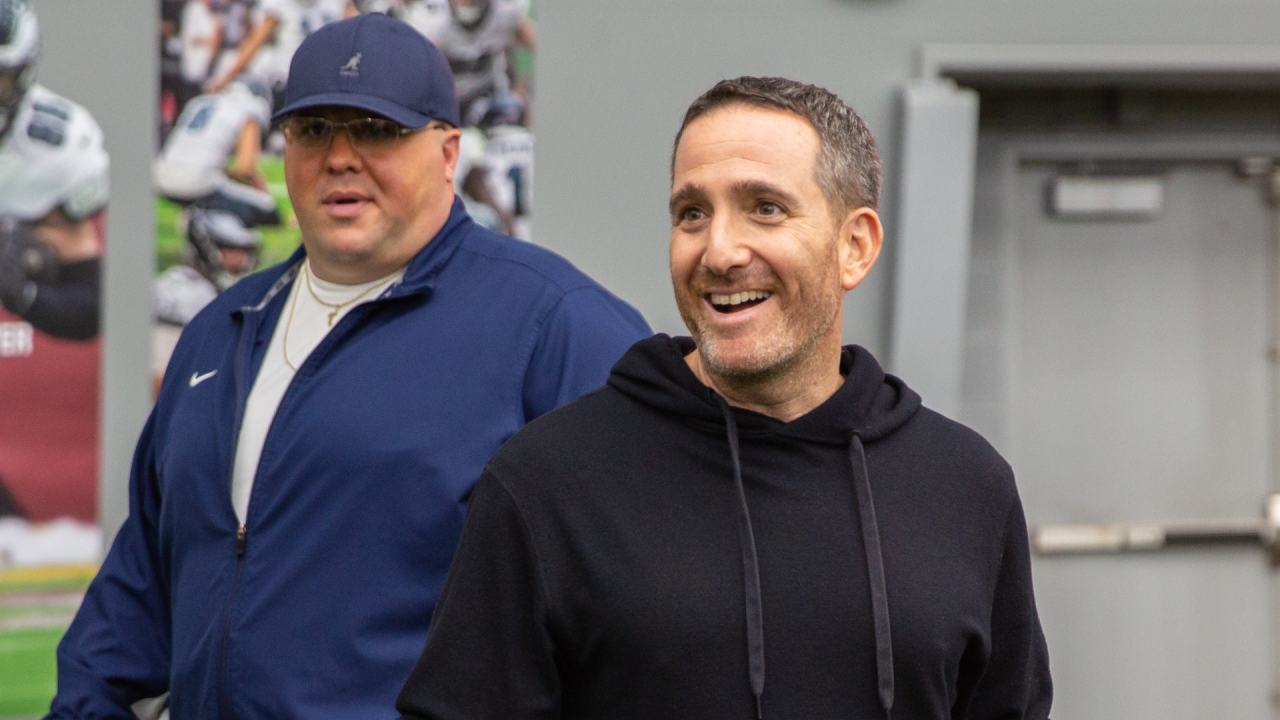 Eagles GM Howie Roseman throws a dime to Meek Mill with Michael Rubin in  coverage 