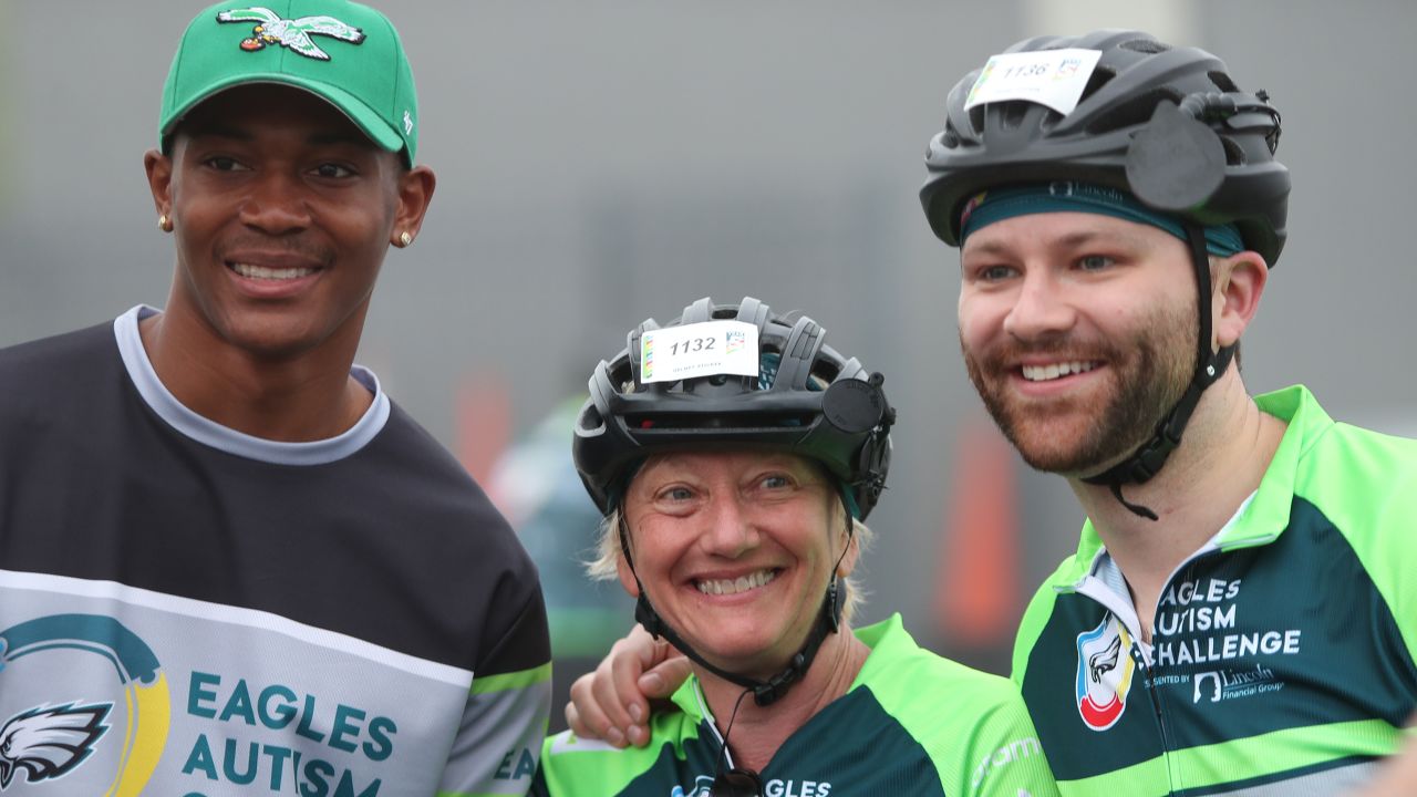 Bike alongside Eagles players and coaches at the Eagles Autism