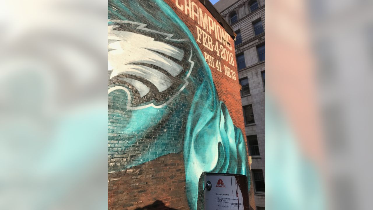 Philadelphia Eagles: Super Bowl 52 Moments Mural Officially