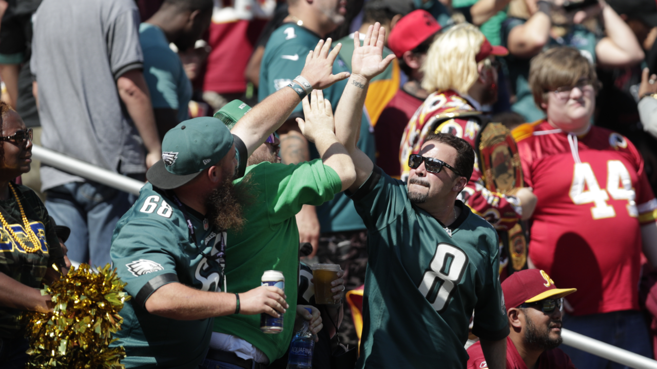 Eagles fans take over Washington's stadium, with many turning