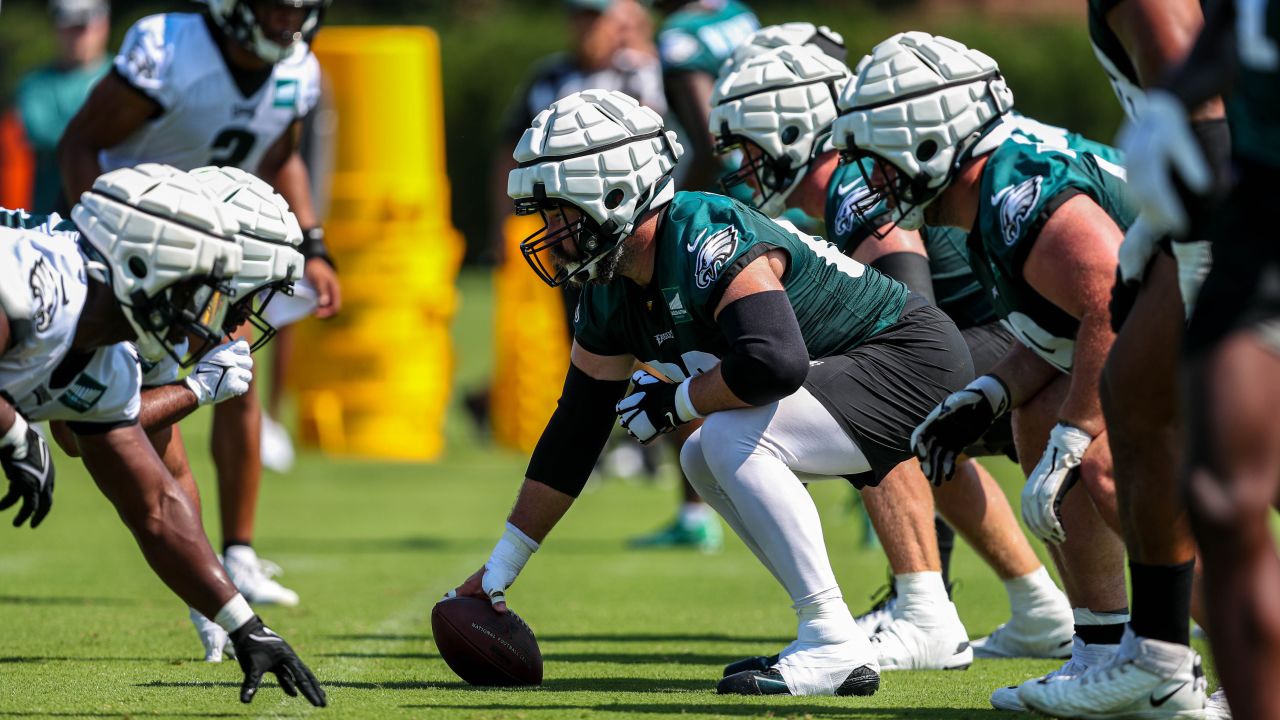 Philadelphia Eagles wide receiver Greg Ward, left, and running back Miles  Sanders, right, takes the field during an NFL football practice, Thursday,  Aug. 27, 2020, in Philadelphia. (AP Photo/Chris Szagola, Pool Stock