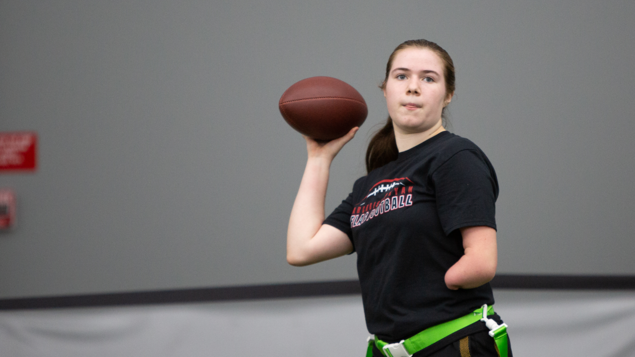 Carli Lloyd and the Eagles host girls flag football clinic