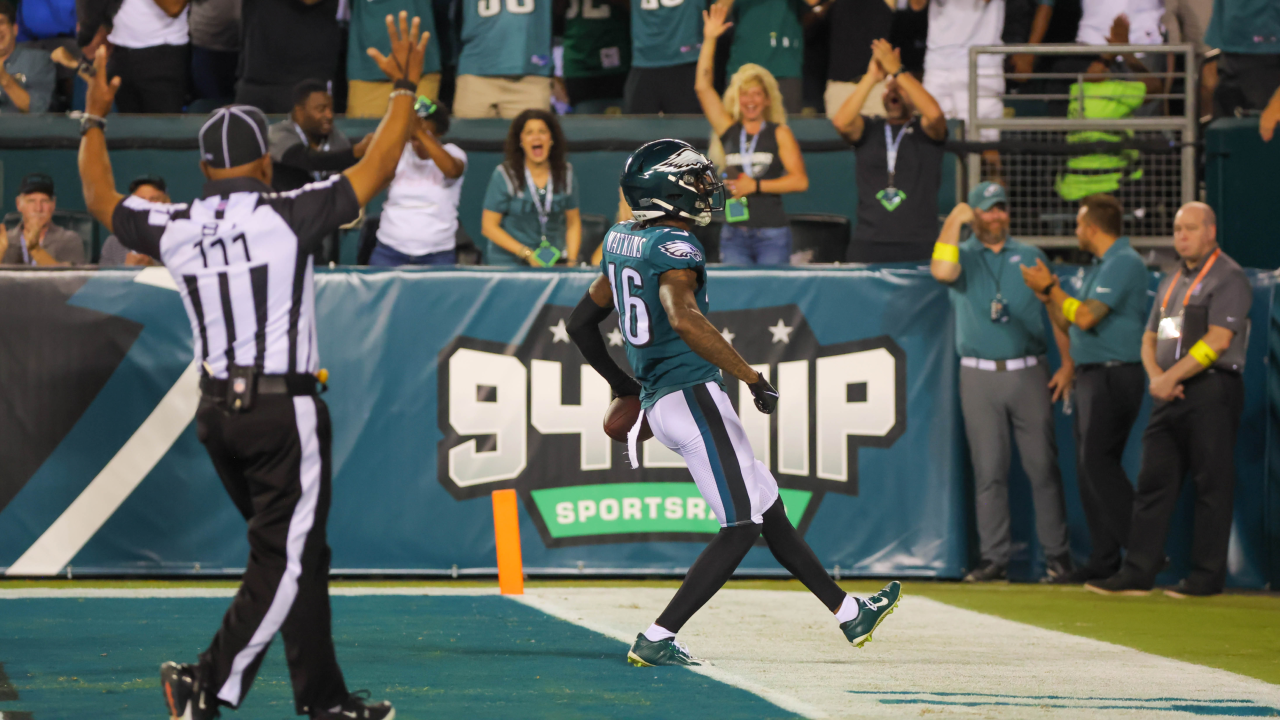 Philadelphia Eagles wide receiver Zach Pascal (3) during an NFL football  game against the Minnesota Vikings on Monday, September 19, 2022, in  Philadelphia. (AP Photo/Matt Patterson Stock Photo - Alamy