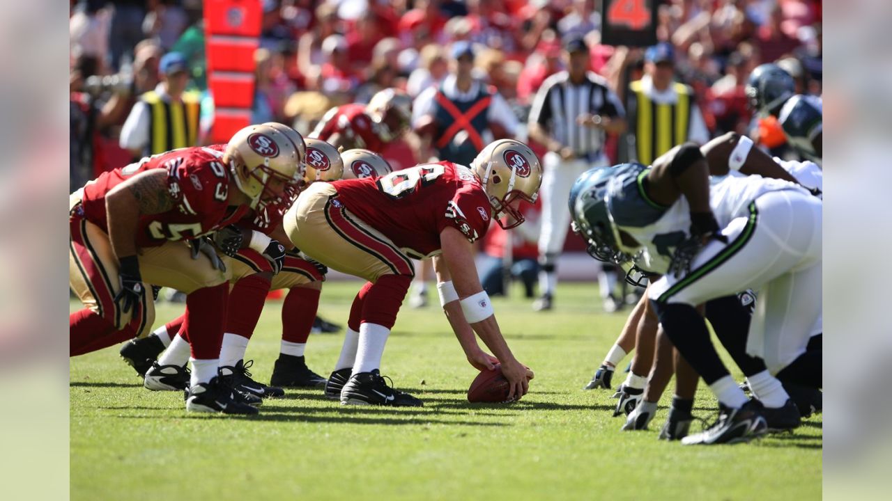 Wide receiver Brian Jennings of the San Francisco 49ers carries the