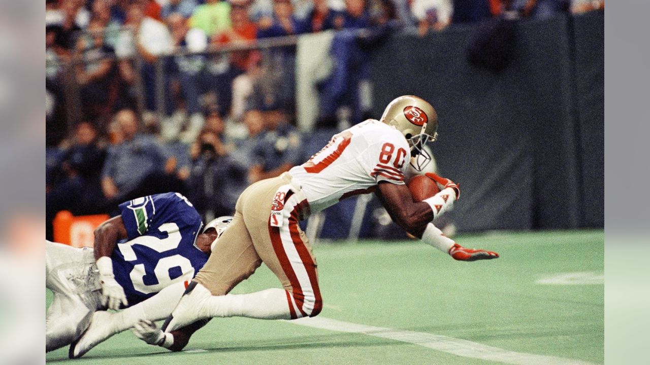 Jerry Rice San Francisco 49ers Unsigned Super Bowl XXIV Touchdown Photograph