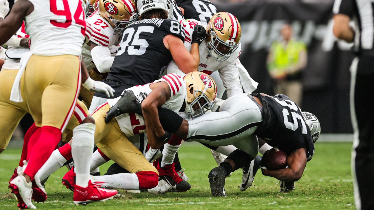 San Francisco 49ers' Ambry Thomas runs a drill at NFL football