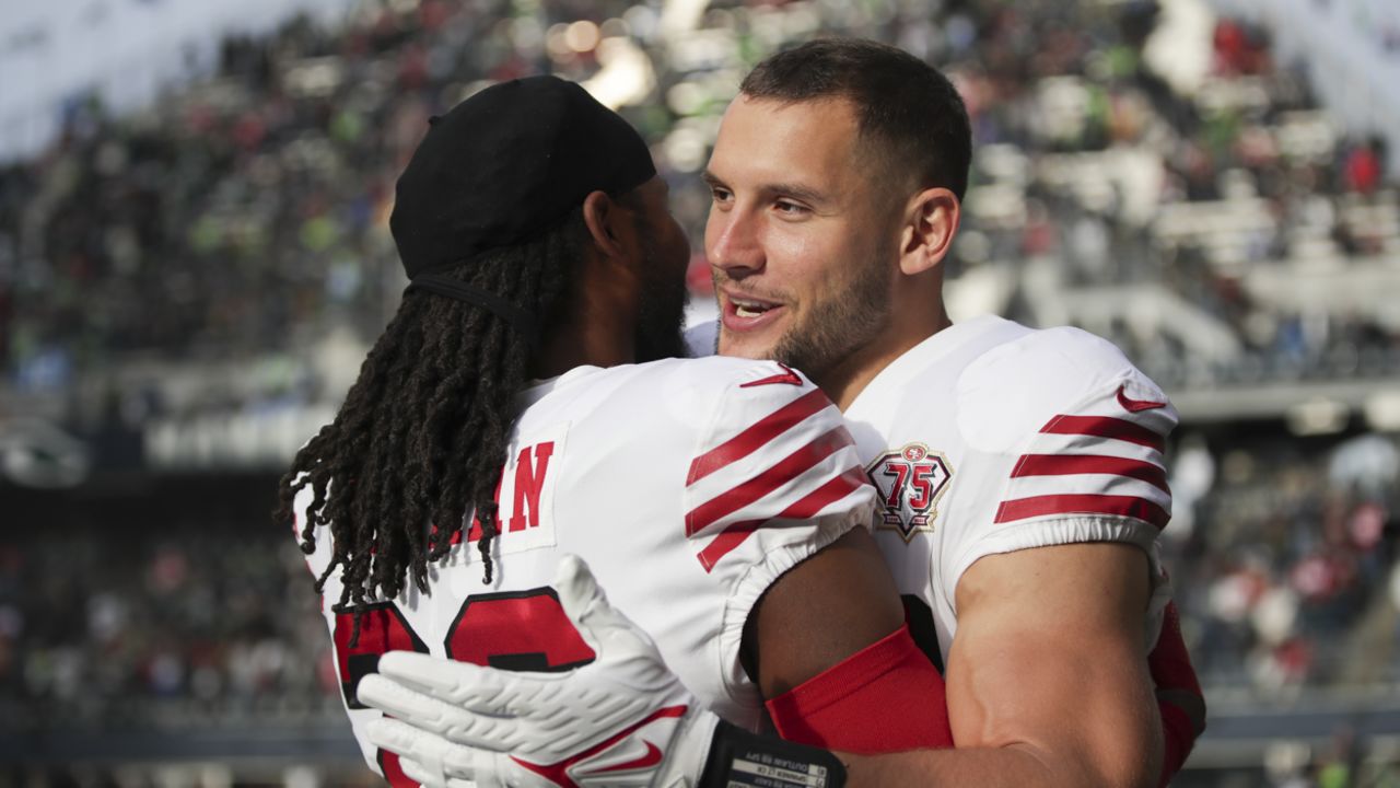 September 19, 2021: San Francisco 49ers wide receiver Trent Sherfield (81)  reacts prior to the NFL game between the San Francisco 49ers and the  Philadelphia Eagles at Lincoln Financial Field in Philadelphia