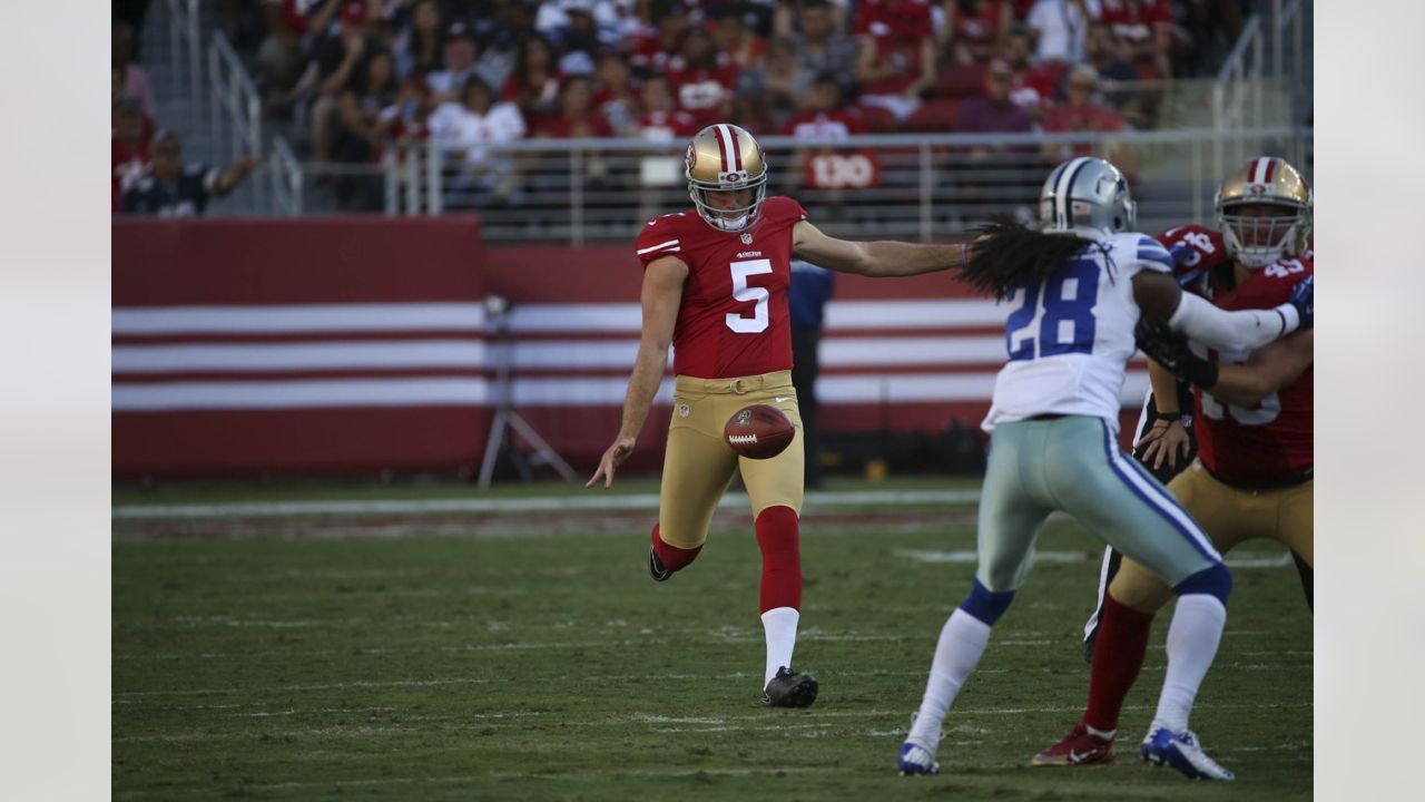 San Francisco 49ers Guard Andrew Tiller on the sidelines during