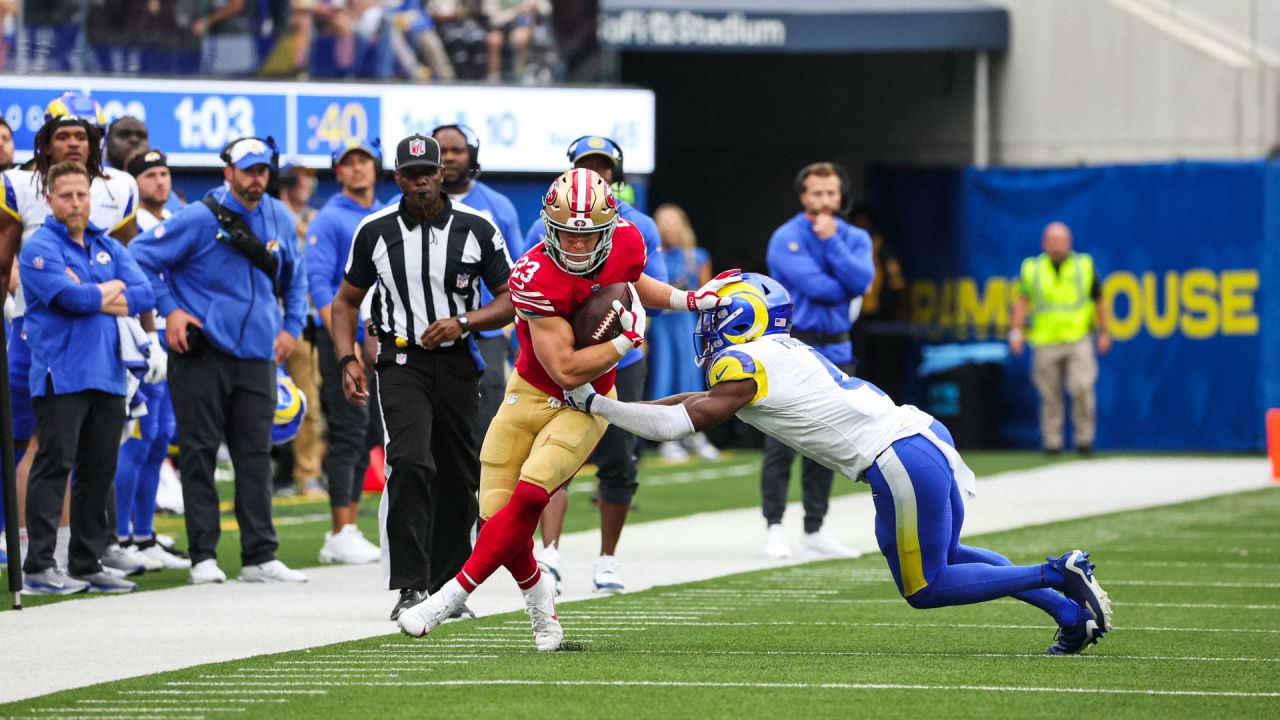 Christian McCaffrey racks up 152 total yards and a TD in the 49ers' 30-23  victory over the Rams