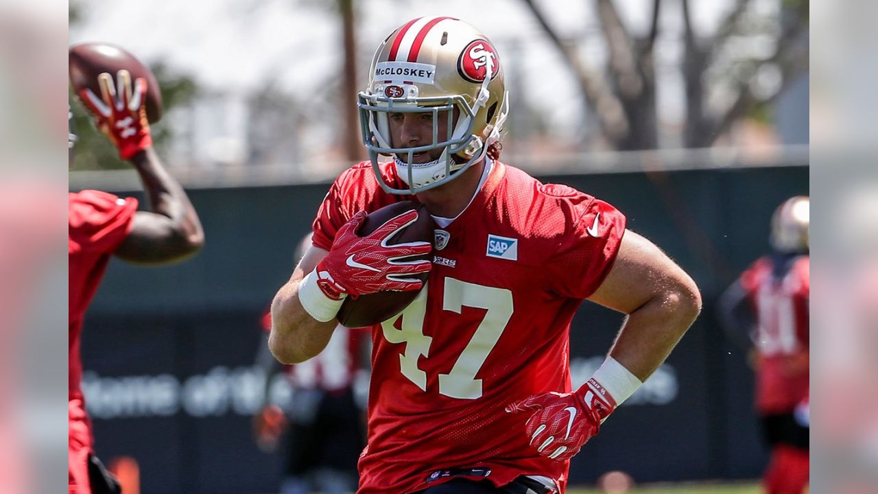 San Francisco 49ers fullback Tyler McCloskey (47) runs for a