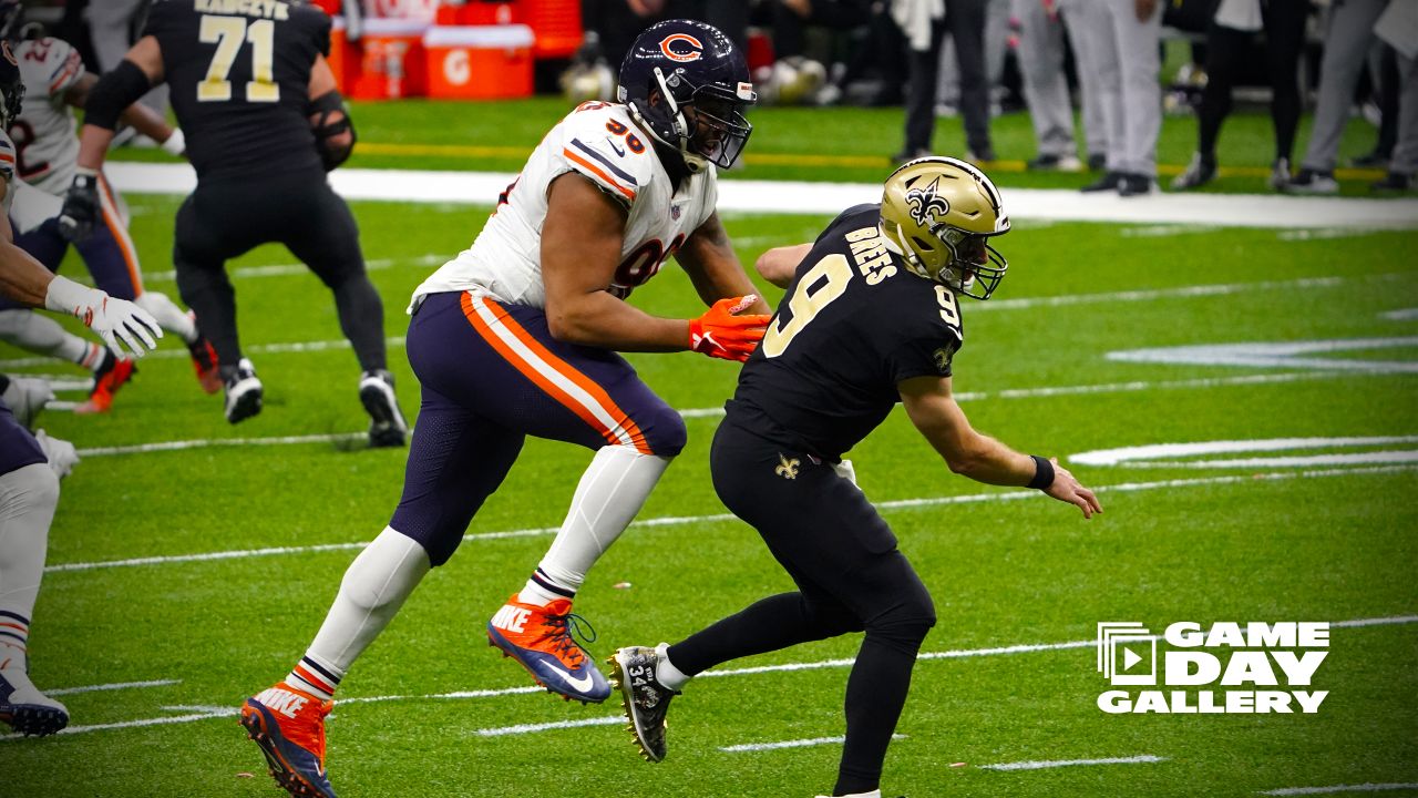 Chicago Bears long snapper Patrick Scales (48) before an NFL wild-card  playoff football game against the New Orleans Saints, Sunday, Jan. 10,  2021, in New Orleans. The Saints defeated the Bears 21-9. (