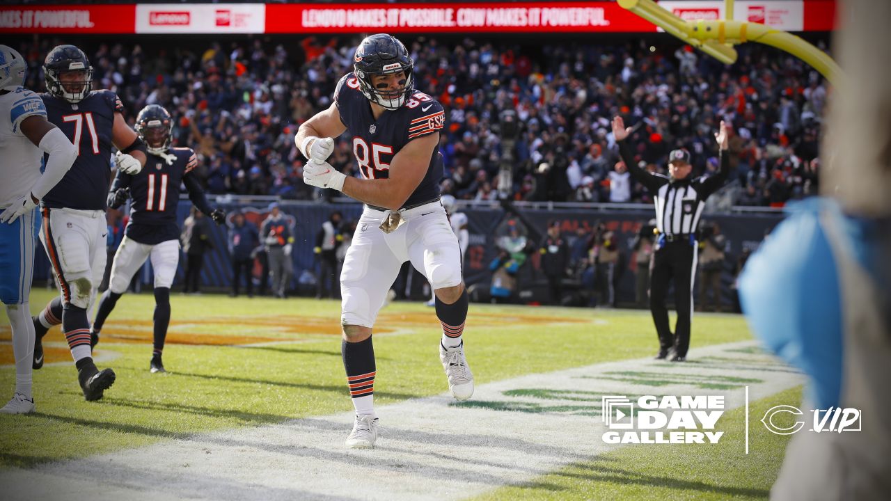 Chicago, Illinois, USA. 03rd Oct, 2021. - Bears #98 Bilal Nichols runs with  the ball during the NFL Game between the Detroit Lions and Chicago Bears at  Soldier Field in Chicago, IL.