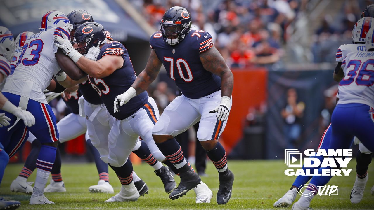 Buffalo Bills fullback Reggie Gilliam (41) celebrates after scoring a  touchdown against the Chicago Bears during the first half of a preseason NFL  football game, Saturday, Aug. 21, 2021, in Chicago. (AP