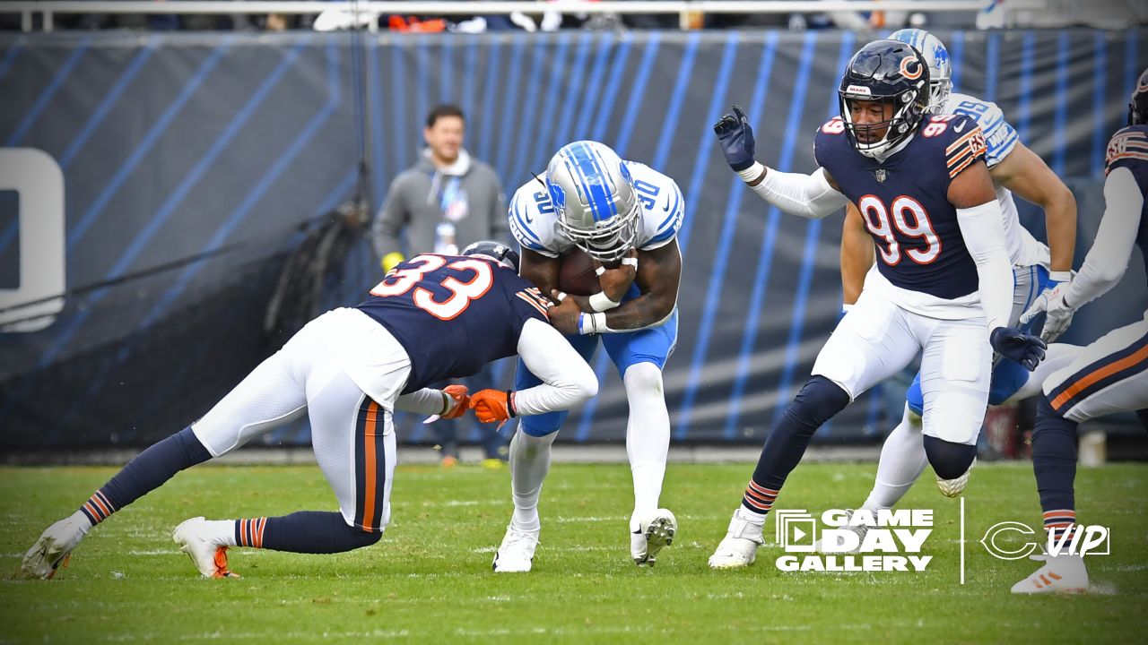 Chicago, Illinois, USA. 03rd Oct, 2021. - Bears #32 David Montgomery  (right) celebrates his touchdown with teammate #81 J.P. Holtz during the  NFL Game between the Detroit Lions and Chicago Bears at