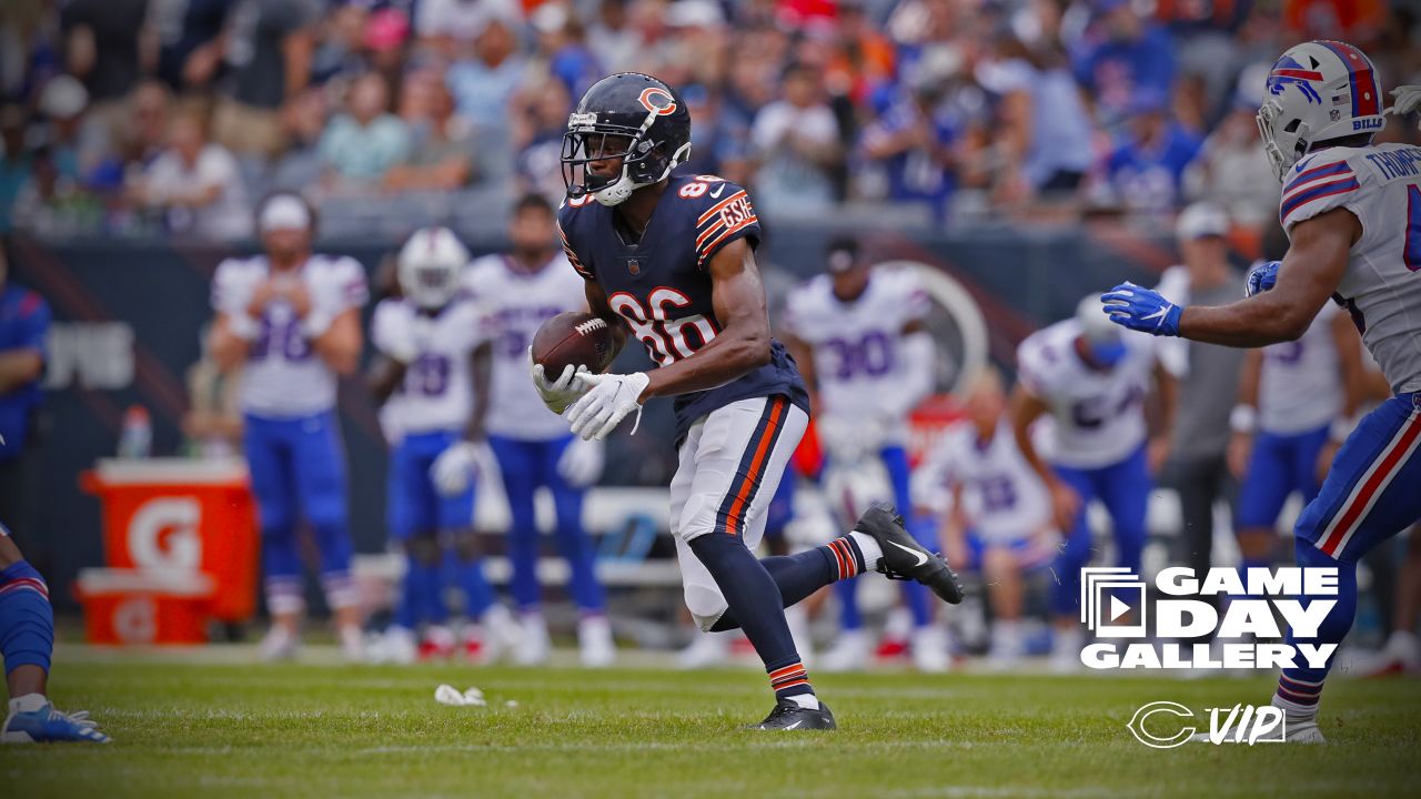 Buffalo Bills fullback Reggie Gilliam (41) celebrates after scoring a  touchdown against the Chicago Bears during the first half of a preseason NFL  football game, Saturday, Aug. 21, 2021, in Chicago. (AP