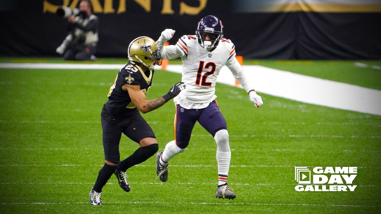 Chicago, Illinois, USA. 01st Nov, 2020. - Bears #17 Anthony Miller and  Saints #22 C.J. Gardner-Johnson in action during the NFL Game between the  New Orleans Saints and Chicago Bears at Soldier