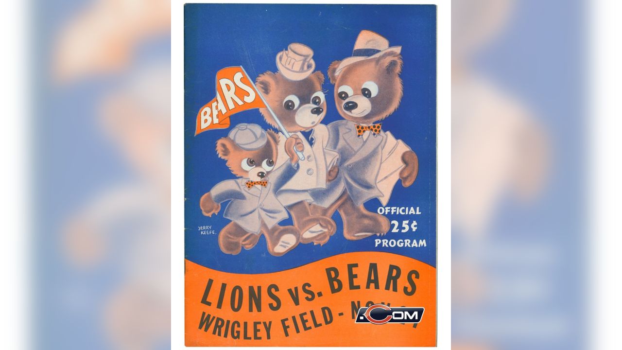 Vintage 1951 Chicago Bears Vs Detroit Lions Wrigley Field 