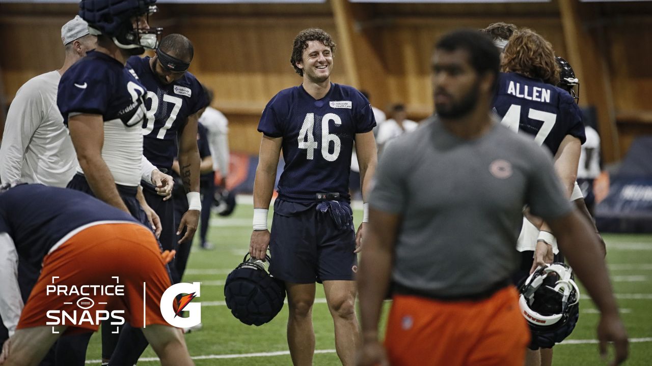 Chicago Bears tight end Jake Tonges (46) during an NFL Preseason football  game against the Seattle