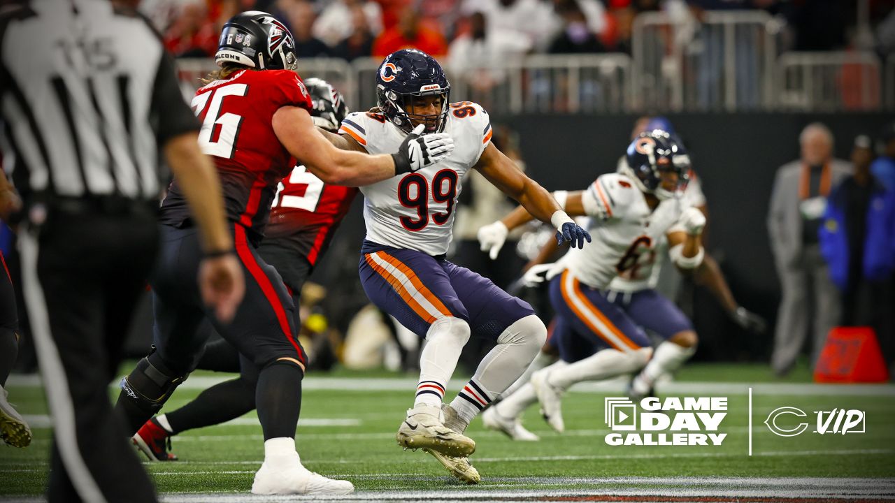 Chicago Bears safety DeAndre Houston-Carson (36) works during the first  half of an NFL football game against the Atlanta Falcons, Sunday, Nov. 20,  2022, in Atlanta. The Atlanta Falcons won 27-24. (AP