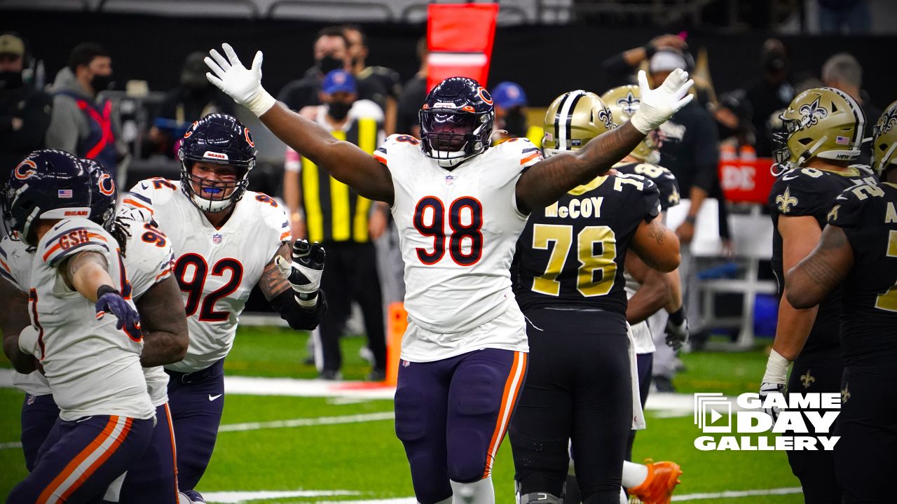 Chicago Bears long snapper Patrick Scales (48) before an NFL wild-card  playoff football game against the New Orleans Saints, Sunday, Jan. 10,  2021, in New Orleans. The Saints defeated the Bears 21-9. (