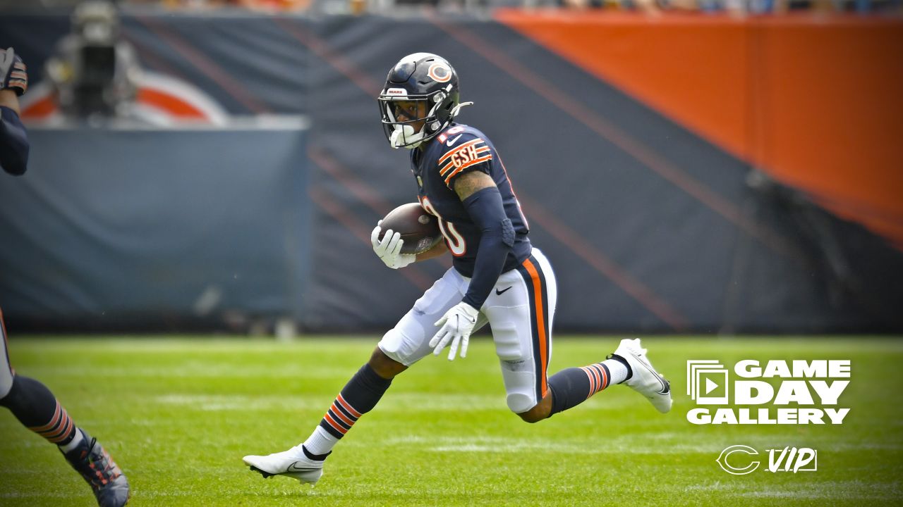 Buffalo Bills fullback Reggie Gilliam (41) celebrates after scoring a  touchdown against the Chicago Bears during the first half of a preseason NFL  football game, Saturday, Aug. 21, 2021, in Chicago. (AP