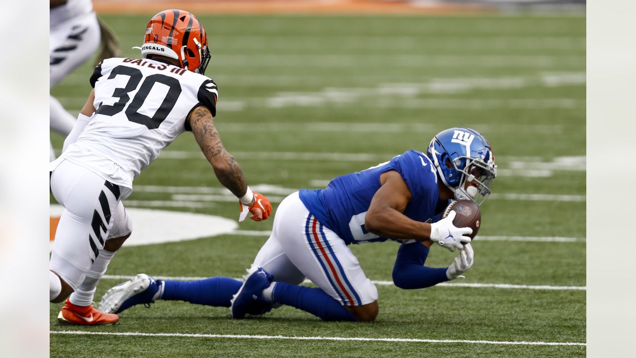 New York Giants linebacker Tomon Fox (49) during an NFL preseason football  game against the Cincinnati Bengals, Sunday, Aug. 21, 2022 in East  Rutherford, N.J. The Giants won 25-22. (AP Photo/Vera Nieuwenhuis