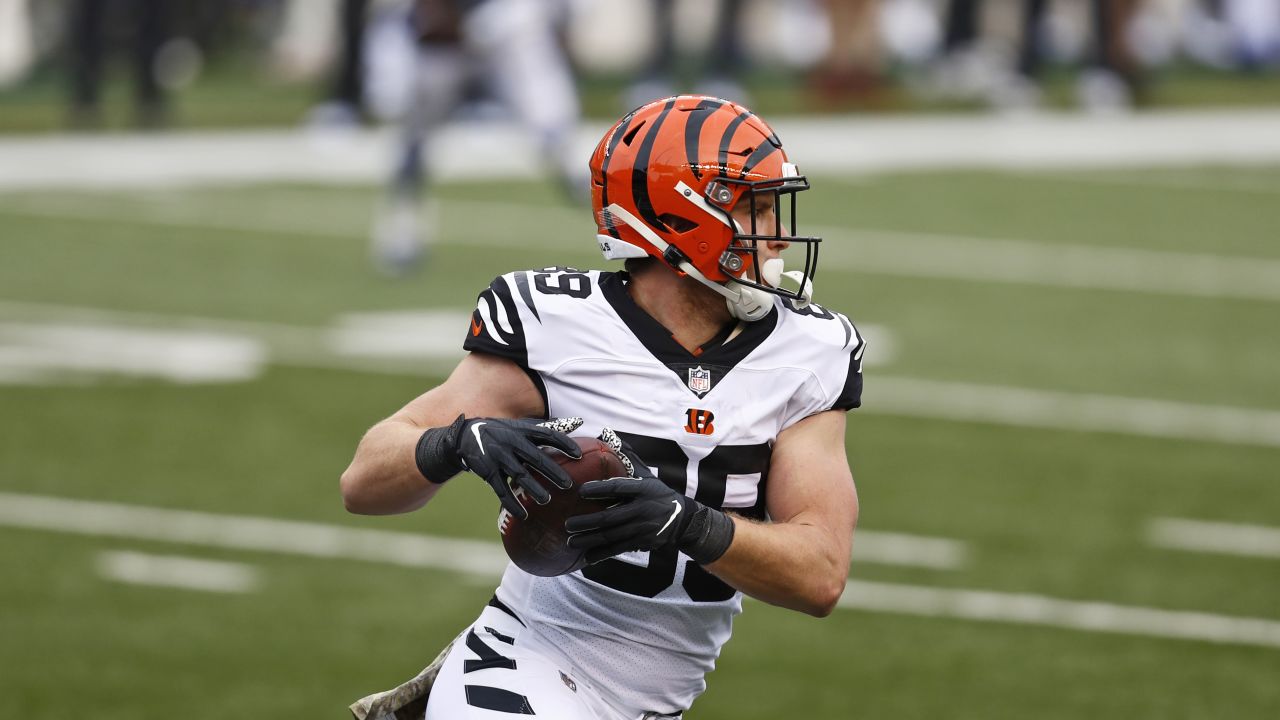 Cincinnati Bengals safety Brandon Wilson (40) warms up on the field before  an NFL football game between the Indianapolis Colts and Cincinnati Bengals,  Sunday, Oct. 18, 2020, in Indianapolis. (AP Photo/Zach Bolinger