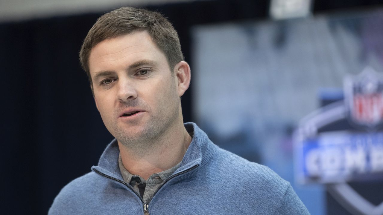 Cincinnati Bengals head coach Zac Taylor speaks during the 2019 Scouting Combine in Indianapolis on Wednesday, Feb. 27, 2019. (Perry Knotts via AP)