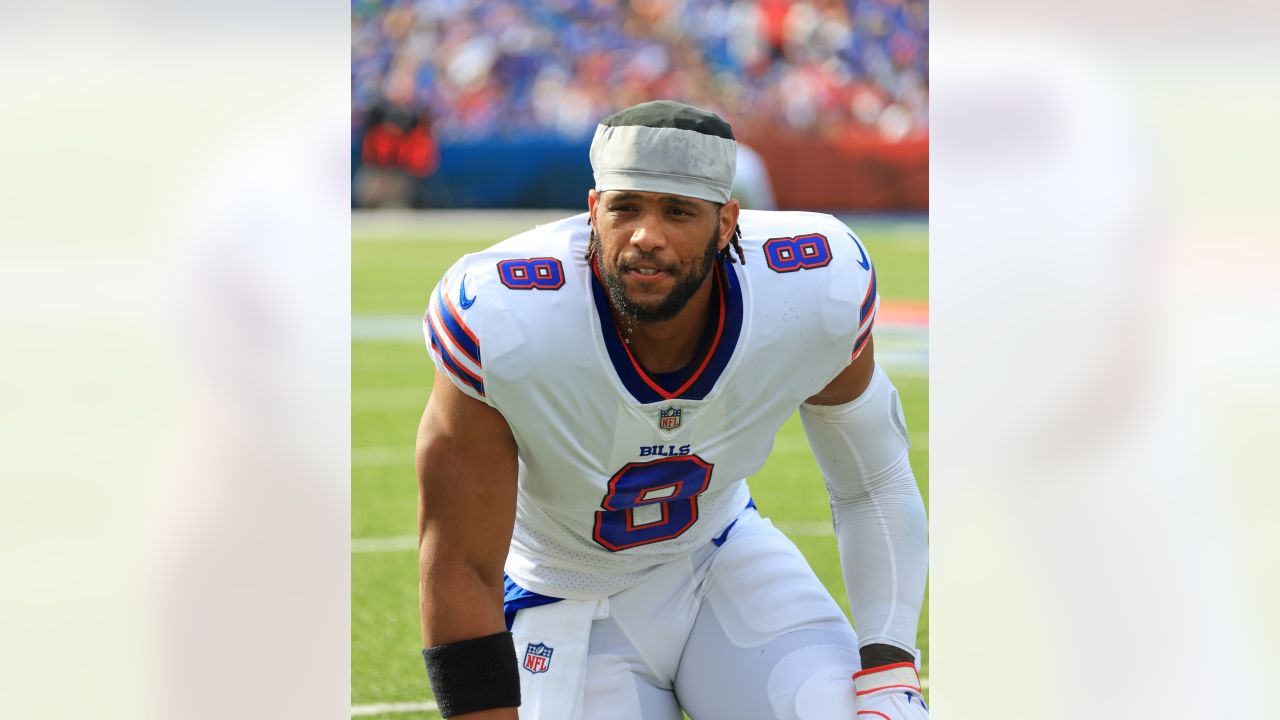 Buffalo Bills fullback Reggie Gilliam (41) covers a kick during an NFL  wild-card football game Sunday, Jan. 15, 2023, in Orchard Park, NY. (AP  Photo/Matt Durisko Stock Photo - Alamy