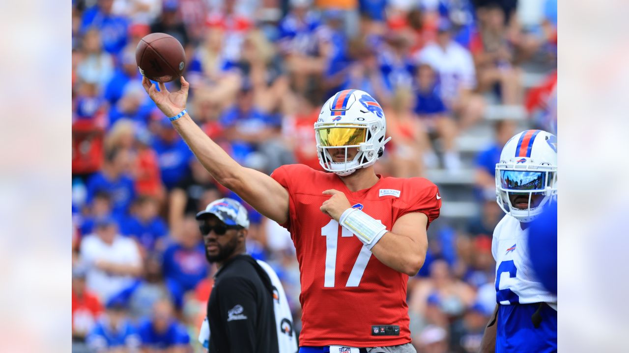 Bills training camp: Josh Allen wears throwback red helmets