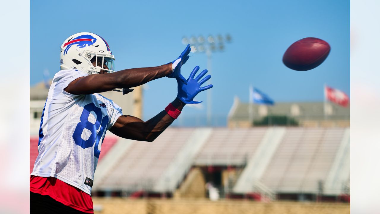 Buffalo Bills wide receiver Tyrell Shavers (80) runs on the field