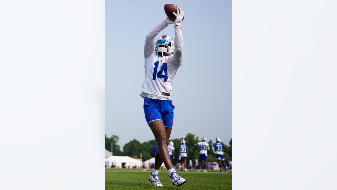 Denver Broncos wide receiver Brandon Johnson (89) is covered by Buffalo  Bills cornerback Kaiir Elam (24) during the first half of a preseason NFL  football game in Orchard Park, N.Y., Saturday, Aug.