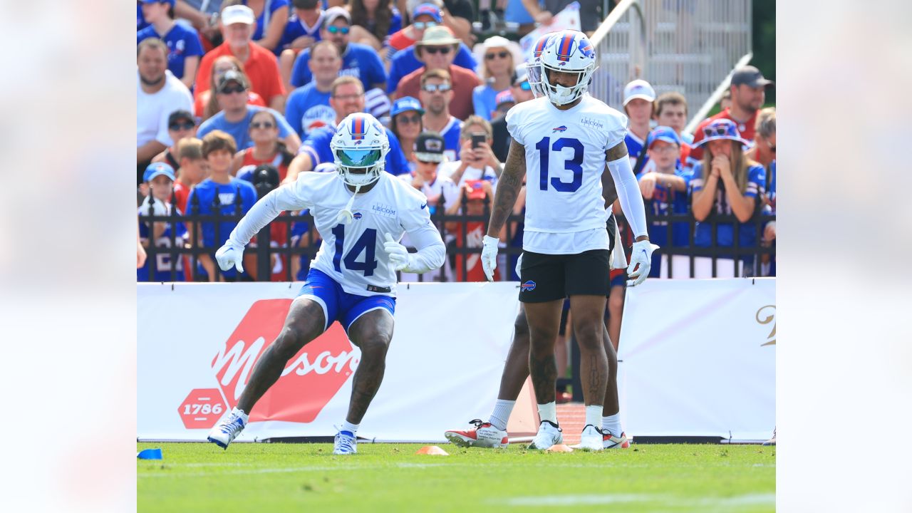 Stefon Diggs and Gabe Davis of the Buffalo Bills speak to Jalen