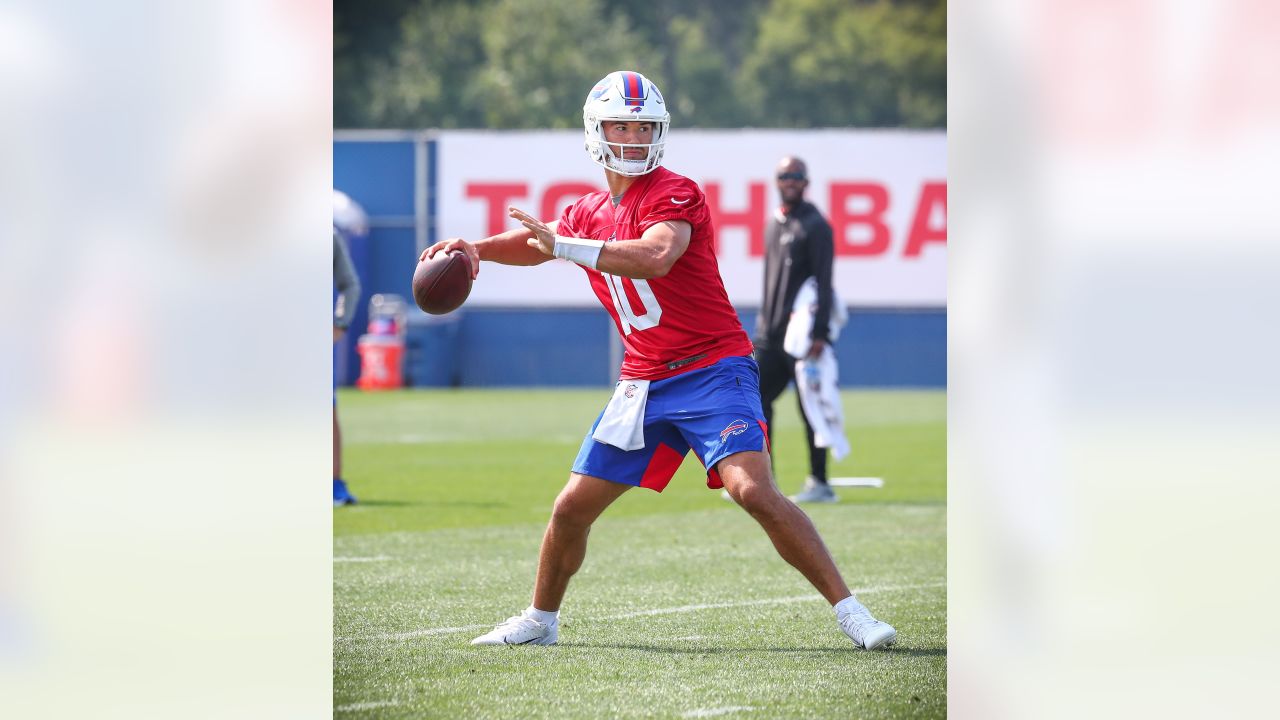 Buffalo Bills wide receiver Cole Beasley (11) runs after a catch during  practice at NFL football training camp in Orchard Park, N.Y., on Saturday,  July 31, 2021. (AP Photo/Joshua Bessex Stock Photo - Alamy