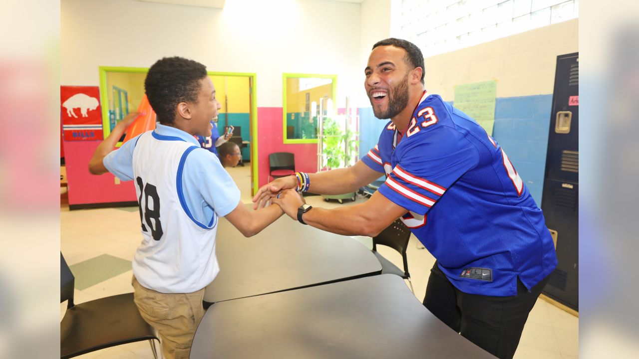 Buffalo Bills take part in the Inspire Change Outreach Day at the Boys & Girls Clubs of Buffalo on May 6, 2019.
Photo by Sara Schmidle
