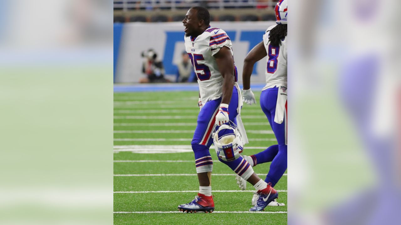 Buffalo Bills defensive back Denzel Rice (37) against the Detroit Lions  during an NFL preseason football game in Detroit, Friday, Aug. 23, 2019.  (AP Photo/Rick Osentoski Stock Photo - Alamy