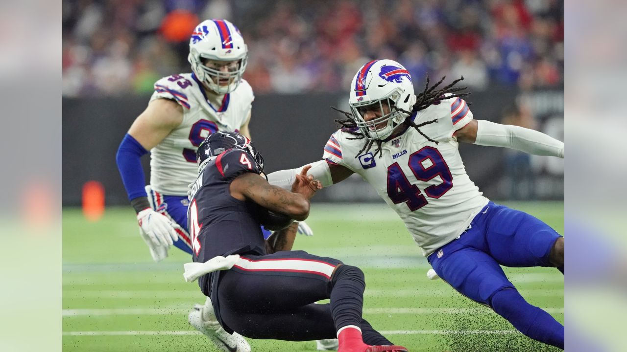 Buffalo Bills offensive guard Jon Feliciano (76) stands on the sidelines  during the second half of an NFL preseason football game against the  Minnesota Vikings in Orchard Park, N.Y., Thursday, Aug. 29