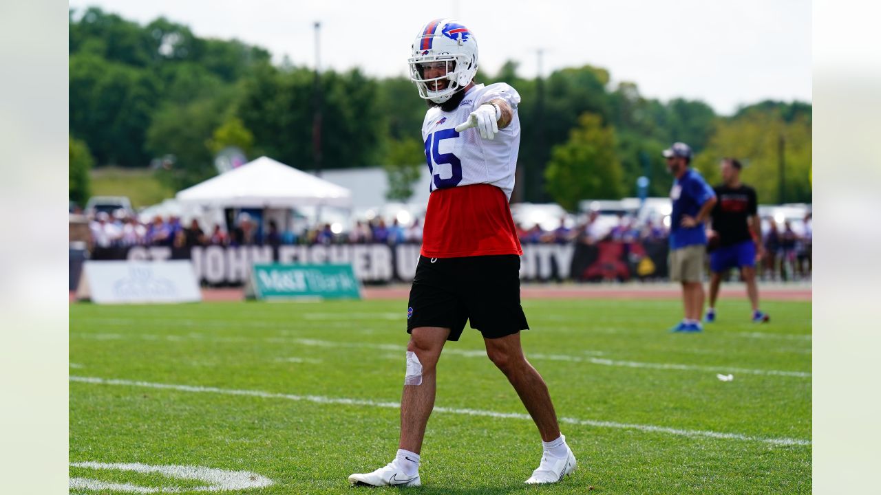 Buffalo Bills fullback Reggie Gilliam (41) runs for a touchdown during the  first half of an NFL football game against the Tennessee Titans Monday,  Sept. 19, 2022, in Orchard Park, N.Y. (AP