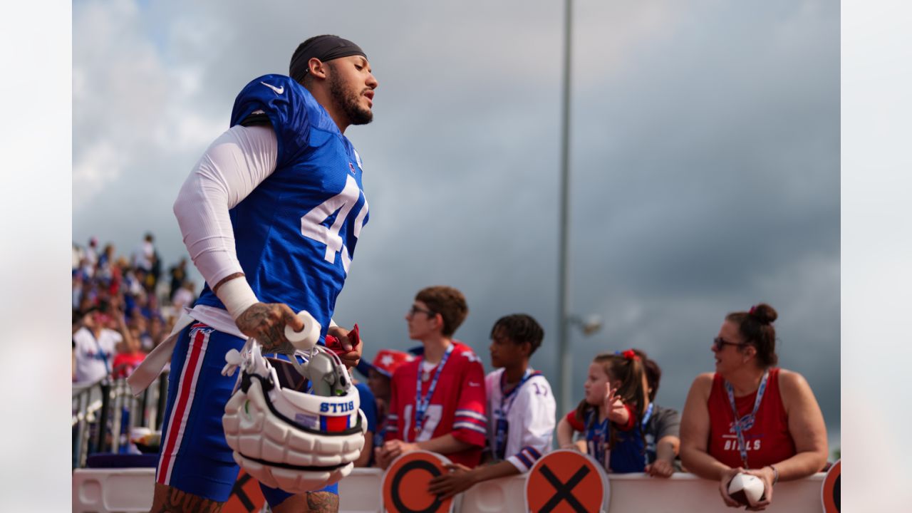 Training camp highlight: Buffalo Bills safety Damar Hamlin snags pick-six  vs. Bills quarterback Matt Barkley